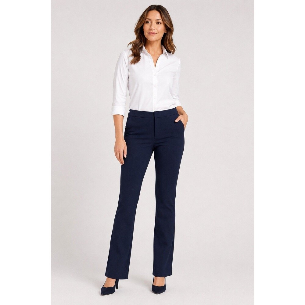 NYDJ Slim Trouser Pants Ponte Knit Lift Tuck Oxford Navy Size 12 Career NWT